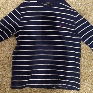 Ralph Lauren Navy blue striped waffle knit